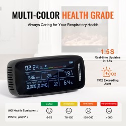Ilmanlaadun mittari ABS-muovinen 5,7 tuuman näytöllä 9-toimintoinen sisä- ja ulkokäyttöön
