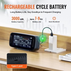 Ilmanlaadun mittari ABS-muovinen 5,7 tuuman näytöllä 9-toimintoinen sisä- ja ulkokäyttöön