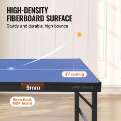 Pingispöytä keskikokoinen taitettava sisäkäyttöön käyttövalmis sisältää verkon kaksi mailaa kolme palloa kantolaukku