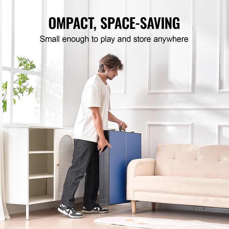 Pingispöytä keskikokoinen taitettava sisäkäyttöön käyttövalmis sisältää verkon kaksi mailaa kolme palloa kantolaukku