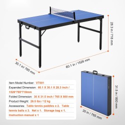 Pingispöytä keskikokoinen taitettava sisäkäyttöön käyttövalmis sisältää verkon kaksi mailaa kolme palloa kantolaukku