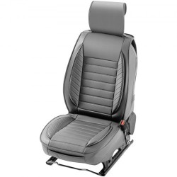 Etuistuinsuojat kaksi kappaletta keinonahkaiset harmaat yleismalliset ilmatyynyjen kanssa yhteensopiva puoliavoin muotoilu