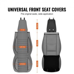 Etuistuinsuojat kaksi kappaletta keinonahkaiset harmaat yleismalliset ilmatyynyjen kanssa yhteensopiva puoliavoin muotoilu