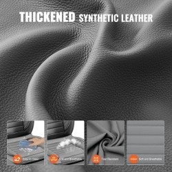 Etuistuinsuojat kaksi kappaletta keinonahkaiset harmaat yleismalliset ilmatyynyjen kanssa yhteensopiva puoliavoin muotoilu