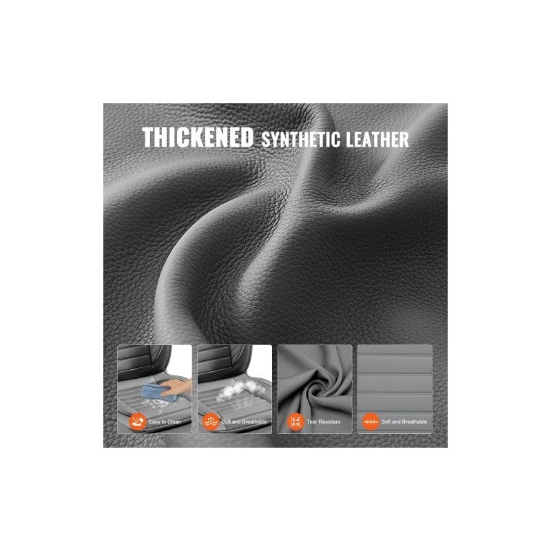 Etuistuinsuojat kaksi kappaletta keinonahkaiset harmaat yleismalliset ilmatyynyjen kanssa yhteensopiva puoliavoin muotoilu