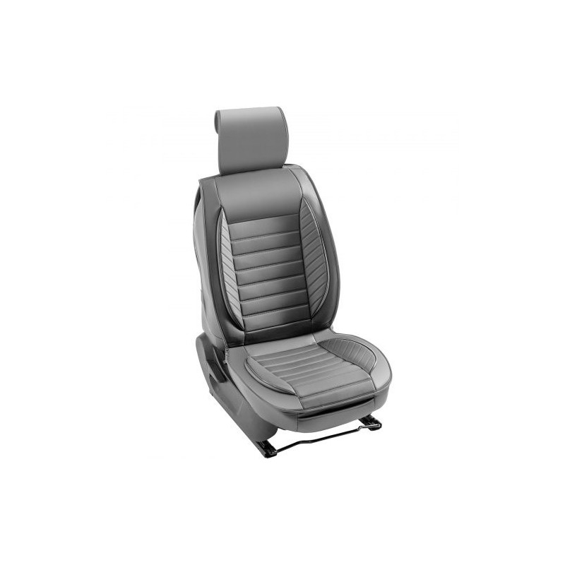 Etuistuinsuojat kaksi kappaletta keinonahkaiset harmaat yleismalliset ilmatyynyjen kanssa yhteensopiva puoliavoin muotoilu