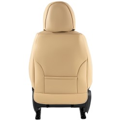 Keinonahkaiset etuistuinsuojat 6 kpl beige täyssuljettu turvatyyny-yhteensopiva irrotettaviin niskatukiin