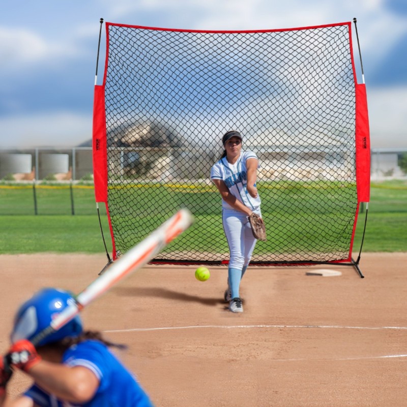 Taustaverkko PET-verkko teräsjalustalla kuljetuspussilla 7x7 jalkaa palloihin