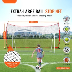 Suojaverkko PET-verkko 20x10 jalkaa teräsputkirunko kuljetuspussi palloharjoitteluun