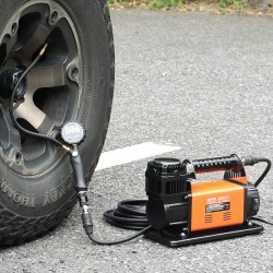 Ilmakompressori 12V raskaan käytön kannettava renkaiden täyttöön digitaalinen painemittari
