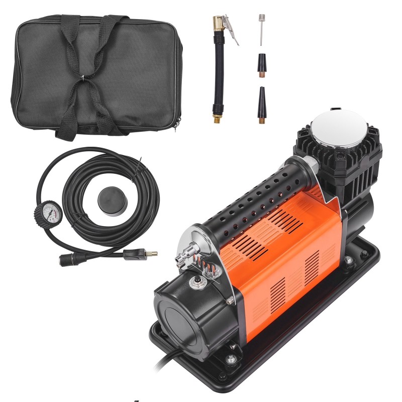 12 V rengaspainekompressori rauta ja alumiiniseos 10,3 bar 200 l/min painemittarilla