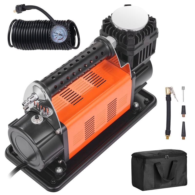 12 V rengaspainekompressori rauta ja alumiiniseos 10,3 bar 200 l/min painemittarilla