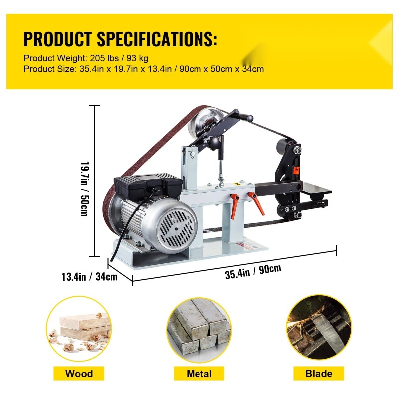 Pöytämallinen vakionopeuksinen nauhahiomakone 1,5 kW 220 V teräsrunko veitsien valmistukseen