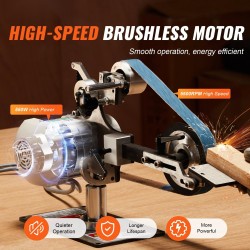 Hiomanauhakone 550 watin portaattomalla taajuusmuuttajalla mukana kolme nauhaa pyörö ja tasohiontaan