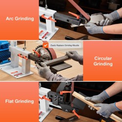Nauhahiomakone 1500W teräsrunko portaattomalla VFD-taajuusmuuttajalla 72 x 2 tuuman nauhalle 3 hiomanauhaa