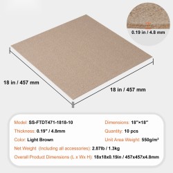 Itsekiinnittyvät mattolaatat pehmeä nukkapinta 457×457 mm 10 kpl vaaleanruskea