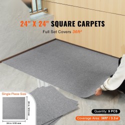 Itsetarttuvat pehmustetut mattolaatat 610×610 mm 9 kpl vaaleanharmaa