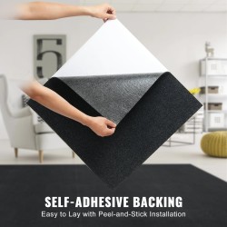 Itsekiinnittyvät neliölaatat 61 cm 15 kpl lyhytnukkainen hiilenmusta sisätiloihin