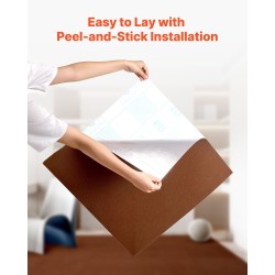 Itsekiinnittyvät mattolevyt matalakarvaiset 610x610 mm 20 kpl tummanruskeat sisätiloihin