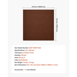 Itsekiinnittyvät mattolevyt matalakarvaiset 610x610 mm 20 kpl tummanruskeat sisätiloihin