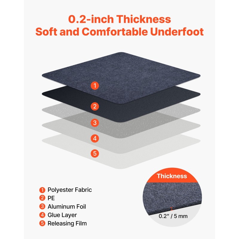 Mattolaatat itsekiinnittyvät 610 x 610 mm 15 kpl harmaa pehmustetut