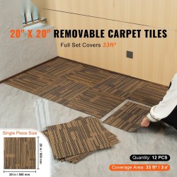 Mattolevyt 20x20 tuumaa lyhytnukkainen pehmustettu tausta 12 kpl monisävyinen ruskea