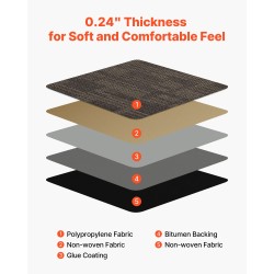 Modulaariset kokolattialaatat polypropeeni asfaltti 610x610 mm 24 kpl harmaa ruskea
