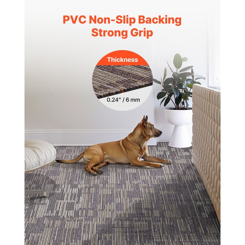 Modulaariset kokolattialaatat polypropeeni asfaltti 610x610 mm 24 kpl harmaa ruskea