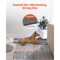 Kokolattialaatat polypropeeni ja asfaltti 508 x 508 mm 6 mm 24 kpl