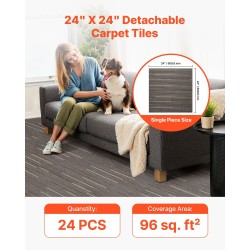 Mattolaatat 610 x 610 mm 24 kpl polypropeeni asfalttipohjalla tummanruskea sisätiloihin