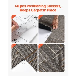 Mattolaatat 610 x 610 mm 24 kpl polypropeeni asfalttipohjalla tummanruskea sisätiloihin