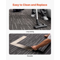 Moduulimattolaatat 610x610 mm 24 kpl harmaa uudelleenkäytettävät sisätiloihin