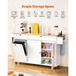 Keittiösaareke MDF 153 cm leveä liikuteltava pyörillä alas taittuva jatkolevy kaksi laatikkoa