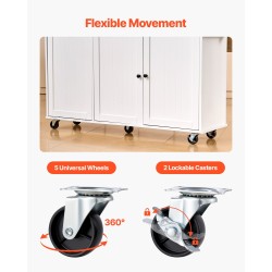 Keittiösaareke MDF 153 cm leveä liikuteltava pyörillä alas taittuva jatkolevy kaksi laatikkoa