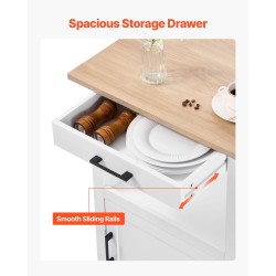 Keittiösaareke MDF-levy 45x59 cm valkoinen yksiovinen kaappi laatikko pyyheteline pyörillä