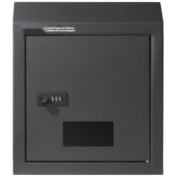 Oven läpi asennettava avain ja postilaatikko numerolukolla tummanharmaa teräsrunko