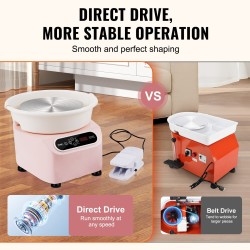 Keramiikkapyörä 10-tuumainen 350 W suoravetomoottori kosketusnäyttö jalkapoljin 3 kg