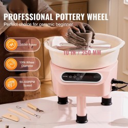 Sähködreija 350W 50–300 kierrosta/min 3 kg kapasiteetti LCD-kosketusnäyttö jalkapoljin kolme tukijalkaa pinkki