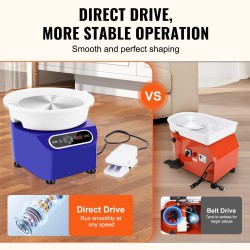 Savenvalantapyörä 11-tuumainen sähkökäyttöinen 350 W suoravetomoottorilla sininen LCD-kosketusnäyttö jalkapoljin