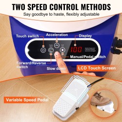 Savenvalantapyörä 11-tuumainen sähkökäyttöinen 350 W suoravetomoottorilla sininen LCD-kosketusnäyttö jalkapoljin