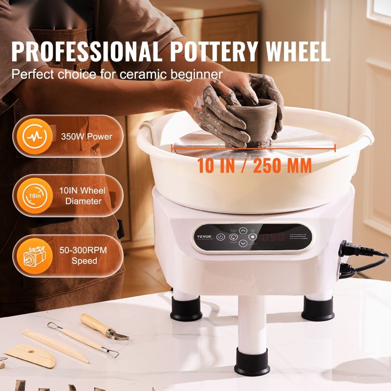 Savenvalantakone 10-tuumainen 350 W suora veto kosketusnäytöllä jalkapolkimella kolmella tukijalalla