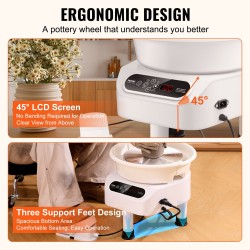 Savenvalantakone 10-tuumainen 350 W suora veto kosketusnäytöllä jalkapolkimella kolmella tukijalalla