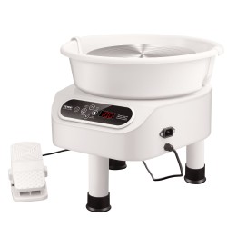 Sähködreija laikan halkaisija 27 9 senttimetriä 450 wattia kosketusnäyttö jalkapoljin valkoinen