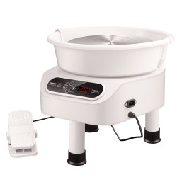 Sähködreija laikan halkaisija 27,9 senttimetriä 450 wattia kosketusnäyttö jalkapoljin valkoinen