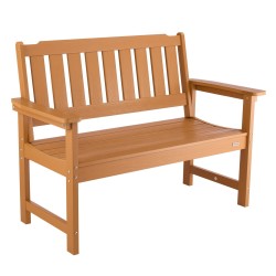 Ulkopenkki säänkestävä muovi 128 senttimetriä kahdelle tai kolmelle 363 kilon kantavuus selkänojalla