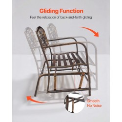 Keinuva puutarhapenkki 127 cm hiiliteräs runko valurautainen selkänoja 2–3 henkilölle antiikkipronssi