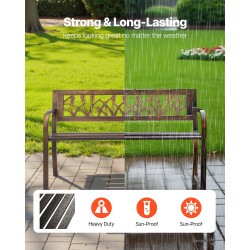 Ulkopenkki 127 cm hiiliteräsrunko säänkestävä PVC-selkänojalla 2–3 hengelle antiikinpronssi