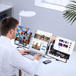 Kannettavan näytön laajennin 14-tuumainen 1920x1200 IPS kaksinäyttöinen 33-43 cm kannettaville