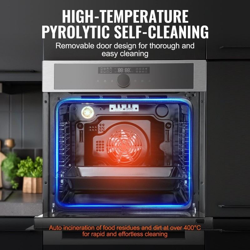 Upotettava sähköuuni 76 litraa 3550 wattia 24 tuuman luokka 16 toimintoa