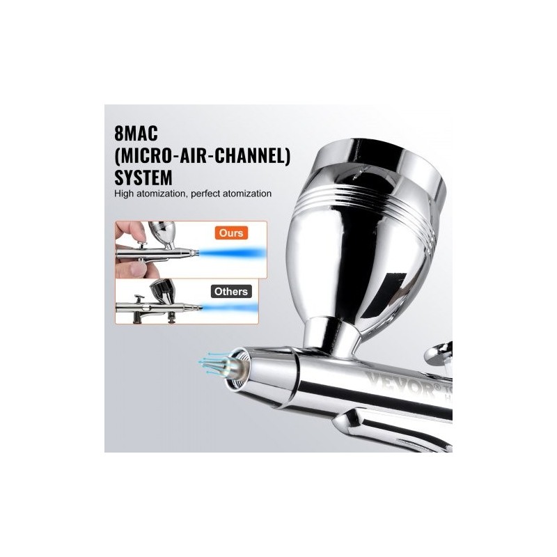 Kynäruisku kaksoistoiminen painovoimasyöttöinen 0,3/0,5 mm kuparikupit 2/7/12 ml elintarvikekäyttöön